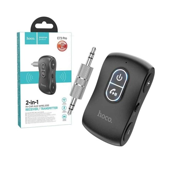Hoco 2-in-1 Wireless FM Transmitter E73 Pro AUX with BT Receiver Black Star Hoco 2-in-1 Wireless FM Transmitter E73 Pro AUX with BT Receiver Black Star